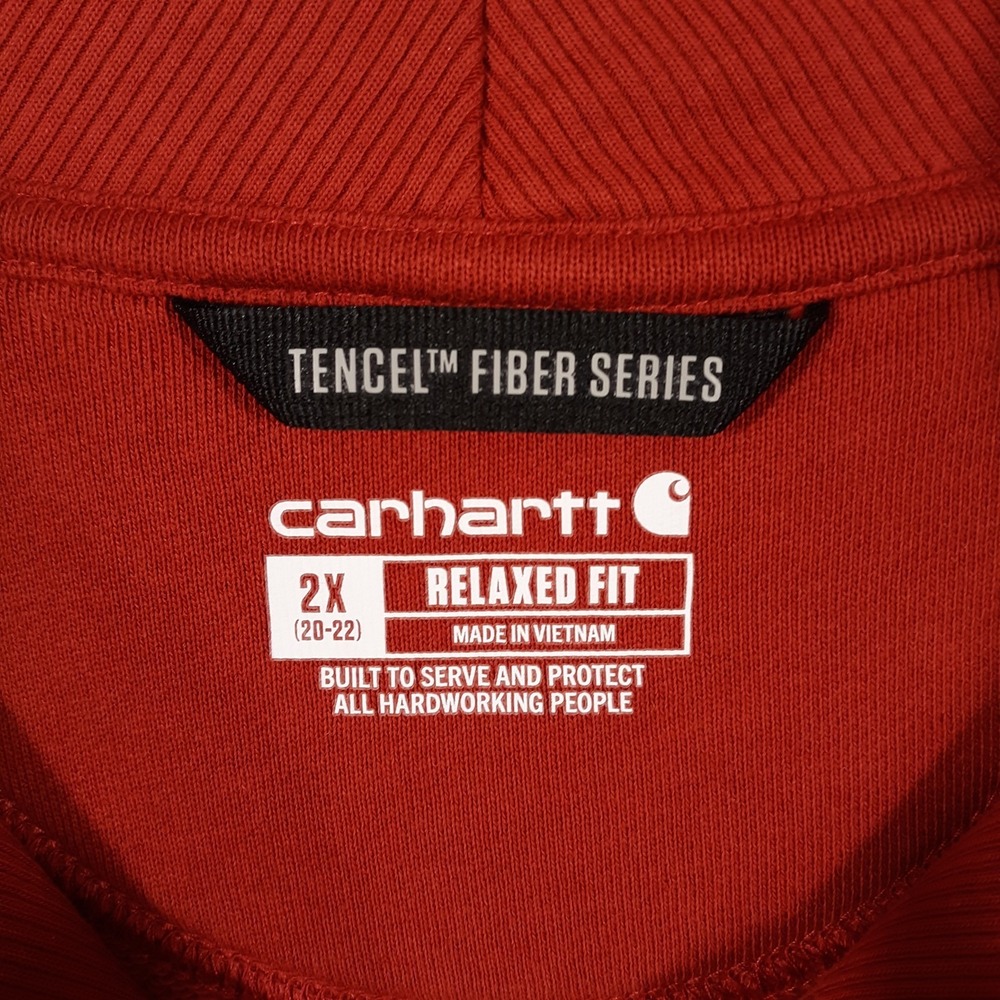 Carhartt Sweater Womens 2X Tencel Fiber Series Burnt Orange 1/4 Zip - Picture 3 of 10